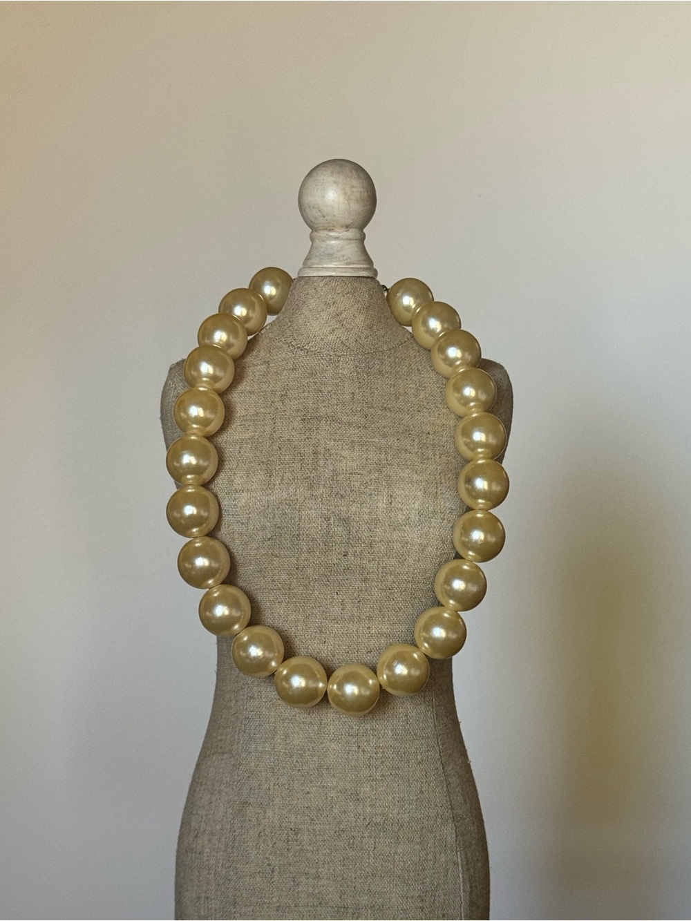 Vintage Monet Faux Pearl Necklace Signed Tag 16" Choker Cream 1980’s